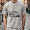 Colorful Kids' Ride Illustration An illustrated school bus with detailed wheels and windows.