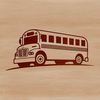 Colorful School Transportation Vector A stylized illustration of a school bus with multiple wheels, suitable for educational purposes.