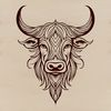 Free Vector Art of a Highland Cow A Highland cow with distinctive horns and coat pattern.