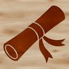 A detailed, vector illustration of a graduation diploma or scroll with decorative paper texture.