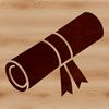 A simple vector illustration of a scroll with a ribbon tied at the top.