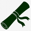 Simple graduation scroll icon in vector format
