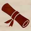 A paper scroll with a ribbon tied around it, suitable for graduation or ceremonial use.