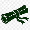 Graduation diploma scroll with rolled paper, ideal for vector art and cutting machine projects.