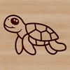 A simple line drawing of a sea turtle swimming in the ocean, suitable for vector design and cutting machine projects.