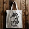 Underwater Vector Graphic Seahorse Design A detailed illustration of a seahorse swimming in the ocean, suitable for vector graphics and design.