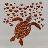 A sea turtle swimming in the ocean, designed as vector art.