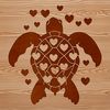 Stylized Sea Turtle with Heart Design A stylized illustration of a sea turtle with hearts incorporated into its design.
