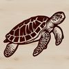A sea turtle swimming in the ocean.