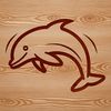 Friendly Dolphin SVG Clip Art A simple line drawing of a friendly dolphin in a playful pose.