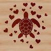 Wild Sea Creature SVG Design with Love Illustrated sea turtle with love hearts, a vector graphic design of a wild sea creature.
