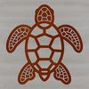 A detailed illustration of a sea turtle in a natural seaside habitat.