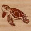 Swimsome Sea Turtle Illustration A stylized illustration of a sea turtle swimming in the ocean.