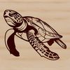 A realistic illustration of a sea turtle swimming in the ocean, featuring a prominent shell and flippers.