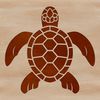 Stylized Vector Graphic Sea Turtle Design A stylized vector graphic of a sea creature with a shell and flippers.