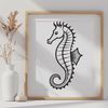 Beautiful Vector Seahorse Illustration A stylized illustration of a seahorse in vector format, suitable for digital design and crafting.