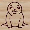 Simple Seal Illustration A simple line drawing illustration of a cute seal, suitable for digital use as SVG.