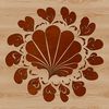 Seaside Shell Design with Hearts A stylized seashell design featuring love hearts, perfect for a seaside-themed project.