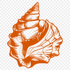 Free Vector Seashell Illustration for Designers A 2D illustration of a seashell with intricate details, suitable for vector design and cutting machine applications.