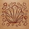 Sea-Inspired Heart Design SVG A decorative seashell design with heart motifs, suitable for seaside or vacation-themed projects.