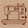 Sewing Machine Illustration Vector Graphic A detailed illustration of a sewing machine with mechanical components, suitable for graphic design and crafting projects.