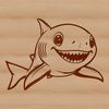 A detailed illustration of a shark, a marine predator found in the ocean.