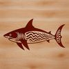 Wild Shark Design SVG File A detailed illustration of a shark, a wild sea creature found in ocean waters.
