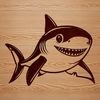 Fierce Marine Mammal Illustration Illustrated image of a great white shark in vector format.