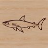A stylized illustration of a shark, suitable for digital use in designs.
