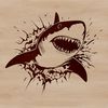 Bold Shark Design An illustration of a shark swimming through the ocean with a bold and dynamic design.