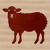 Green Pastures Sheep Icon A graphic representation of a sheep standing on a green field.