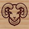 A simple illustration of a sheep's head, suitable for design and crafting projects.