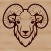 Beautiful Sheep Portrait in SVG Format A simple illustration of a sheep's head, suitable for use in digital design projects.