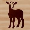 Pastoral Animal Vector Art A simple illustration of a sheep standing on a green field.