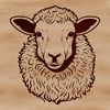 Farm Animal Clip Art SVG Free Download A simple illustration of a sheep's head with its distinctive features.