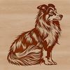 Cute Shetland Sheepdog Clip Art An SVG drawing of a Shetland sheepdog animal, suitable for various design applications.