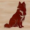 Beautiful Shetland Sheepdog SVG Design Shetland sheepdog sitting in a natural setting.