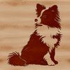 Sitting Shetland Dog Clip Art A high-quality digital illustration of a sitting Shetland sheepdog.