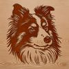 Shetland Sheepdog Head Silhouette A high-quality vector illustration of a Shetland sheepdog's head, suitable for various applications.