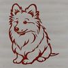 Shetland Sheepdog Clip Art Illustration A small breed dog sitting in a relaxed pose, ideal for use as clip art or vector design.