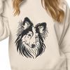Free SVG Clip Art of a Shetland Dog's Head Close-up portrait of a Shetland sheepdog's head