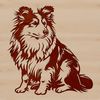 Free Vector Graphic of a Seated Dog A seated Shetland sheepdog with distinctive features.