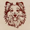 An SVG vector design of a Shetland sheepdog's head, suitable for use in digital projects or cutting machine stencils.