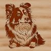 Free Shetland Dog Breed Vector Image Illustrated Shetland Sheepdog breed dog lying on its side in a vector format.