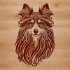 Beautiful Canine Portrait for Personal Use A detailed illustration of a Shetland sheepdog's head, suitable for personal and professional projects.