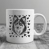 Shetland Sheepdog with Loving Emphasis Image of a Shetland sheepdog breed with heart symbols surrounding its head.