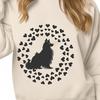 Shetland Sheepdog in Love Hearts Illustration A vector illustration of a sitting Shetland Sheepdog surrounded by love hearts.