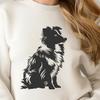 Beautiful Shetland Sheepdog Vector Art A small-sized, fluffy dog breed with erect ears, sitting on its hind legs.