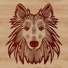 Detailed Shetland Dog Portrait Vector A detailed illustration of the head and face of a Shetland sheepdog.