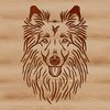 An SVG vector art representation of a Shetland sheepdog breed, ideal for pet owners and designers alike.